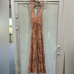 ZESICA Floral Halter Maxi Dress Size Small
